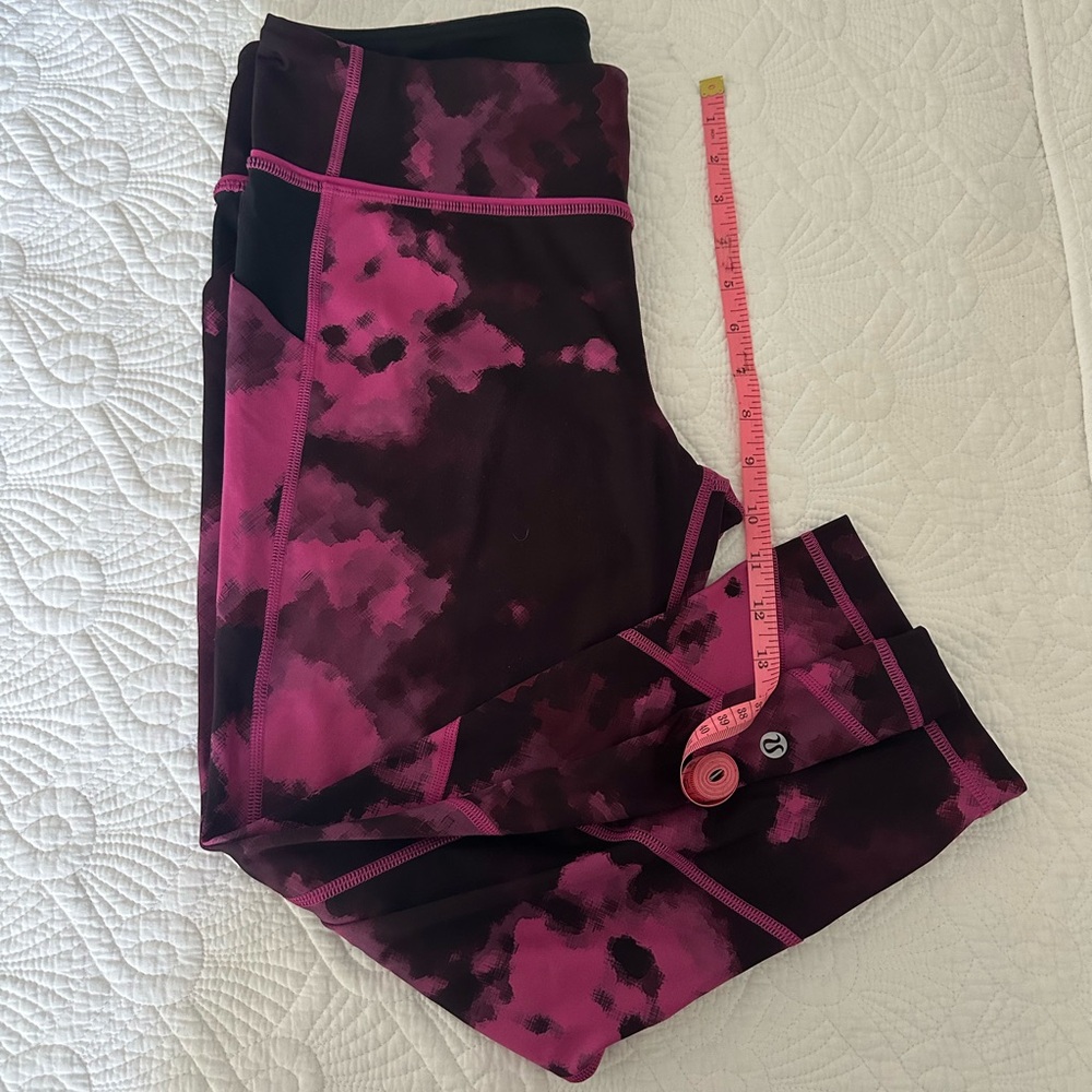 lululemon athletica Pink and Black Patterned Leggings